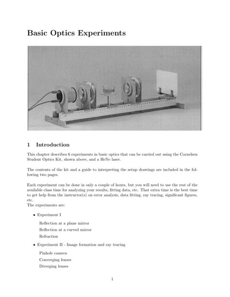 Basic Optics Experiments