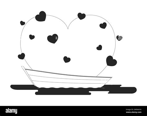 Date night on boat black and white 2D line cartoon object Stock Vector Image & Art - Alamy