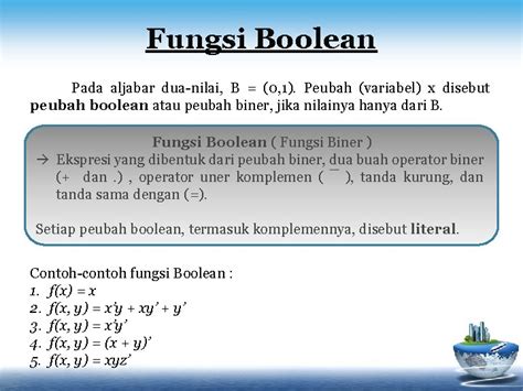 Matematika Sistem Informasi ALJABAR BOOLEAN Aljabar Boolean Definisi