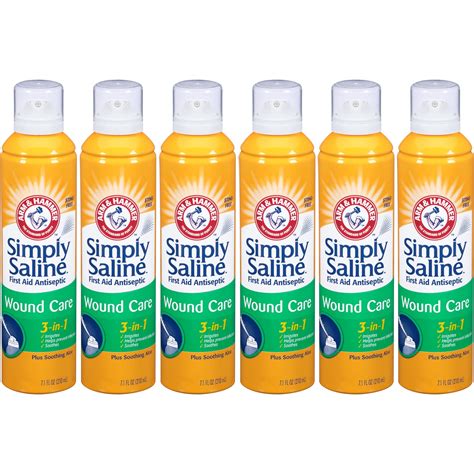 6 Pack Simply Saline Wound Care 3-in-1 First Aid Antiseptic, 7.40 oz ...