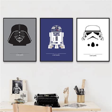 Modern Star Wars Poster Wall Art Canvas Paintings Movie Characters Pictures Prints Kids Great ...