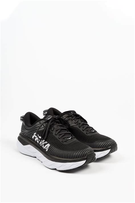 HOKA ONE ONE WOMENS BONDI 7 BLACK WHITE – BLENDS