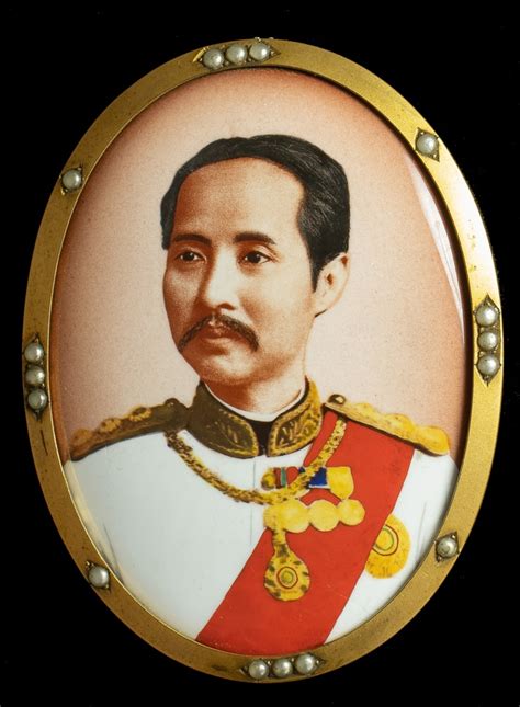 2048 - Siam King Chulalongkorn (1853-1910) Oval enamel portrait of King...