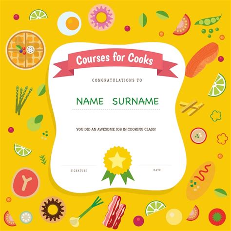 Free Vector | Cooking course certificate