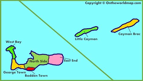 Administrative map of Cayman Islands - Ontheworldmap.com