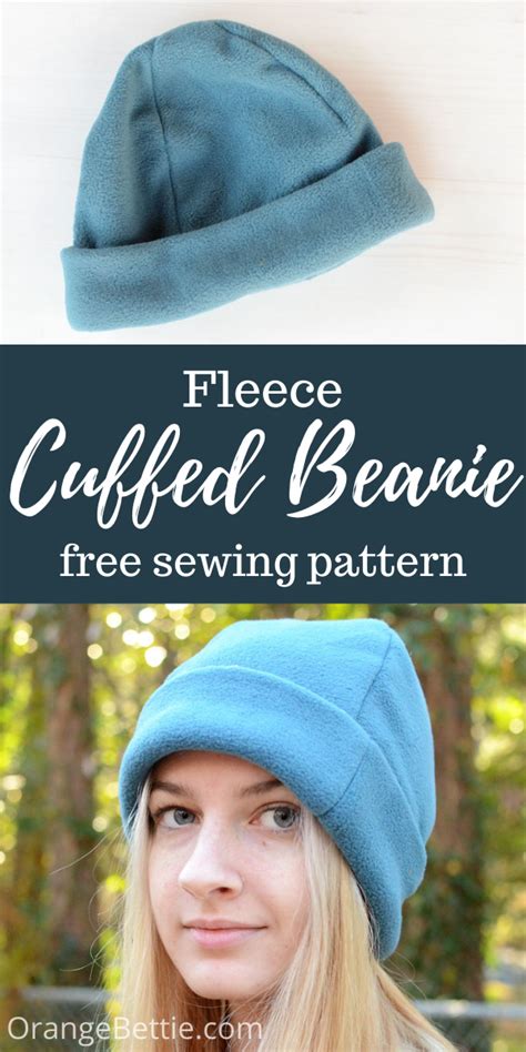 Easy Fleece Cuffed Beanie - Free Sewing Pattern and Tutorial in 2021 | Hat patterns to sew ...