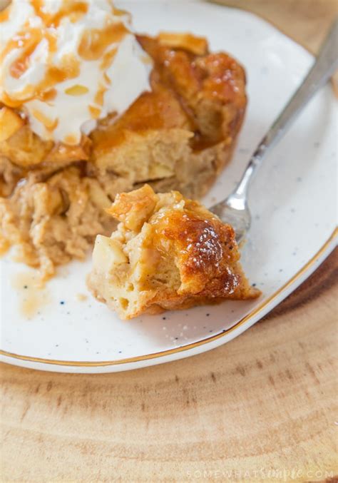 Caramel Apple Bread Pudding - Somewhat Simple