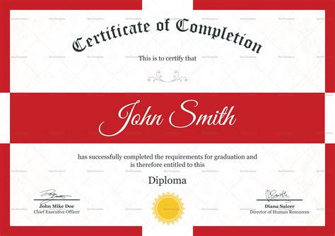 Completion Certificate Template