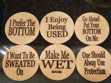 Set of 6 Cork Coasters with funny saying. Great gift to get the conversations started. | Funny ...