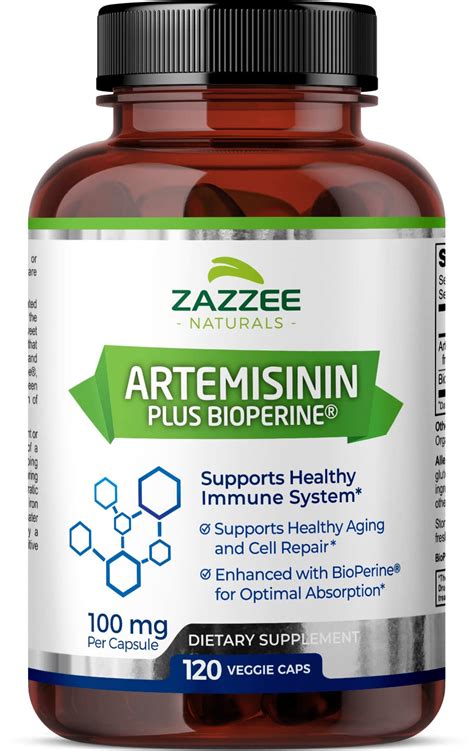 Buy ZazzeeHigh Absorption Artemisinin, 100 mg per , 120 Vegan s, with 5 ...