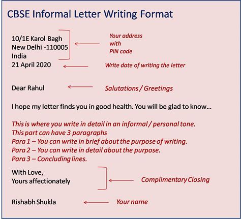 Crayonsler: Formal Letter and Informal Letter Format and Examples - CBSE