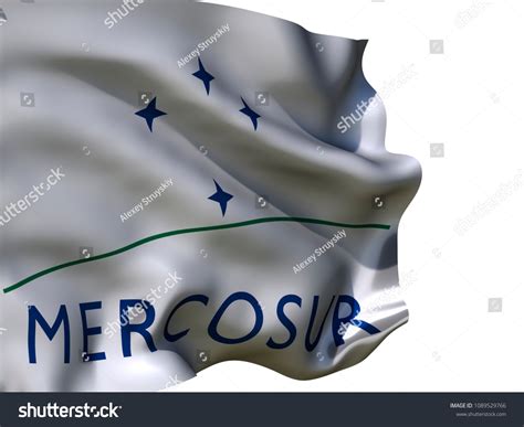 Mercosur Flag Isolated Silk Waving Flag Stock Illustration 1089529766 ...