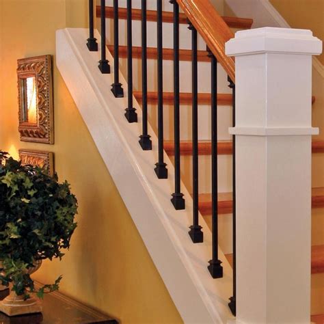 EVERMARK Stair Parts 5/8 in. Satin Black Angled Metal Baluster Shoe for ...