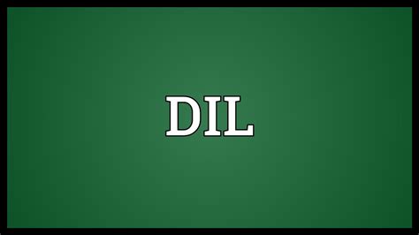 DIL Meaning - YouTube