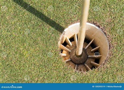 Golf hole and flag stock image. Image of outdoor, club - 130295519