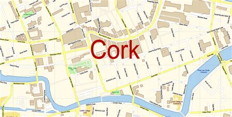 Cork Ireland DXF Map Vector Exact City Plan High Detailed Street Map ...