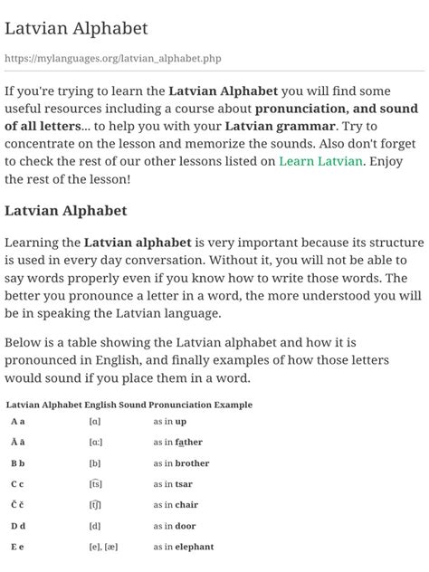 Latvian Alphabet and Pronunciation+ | PDF | Alphabet | Linguistics