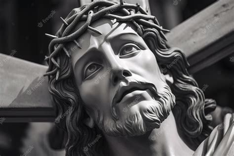 Premium Photo | A statue of jesus with the crown of thorns on his head