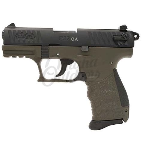 Walther Arms P22 Military OD Green Pistol 10 RD 22 LR 5120338 CA ...