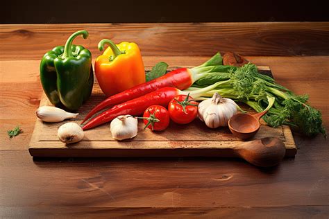 Vegetables On A Kitchen Table Background, Health, Pepper, Diet ...