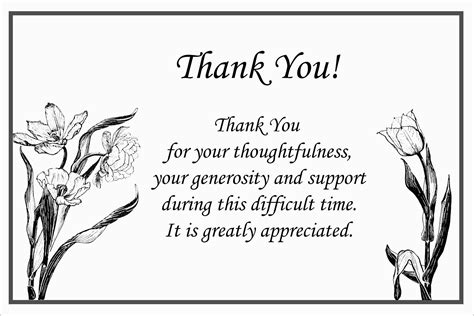 Thank You Quotes For Condolences | Collegiosanlorenzo - Thank You Sympathy Cards Free Printable ...
