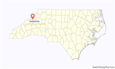 Map of Bakersville town, North Carolina