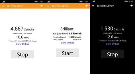 Bitcoin Miner app updated on Windows 10 Mobile and PC with improvements