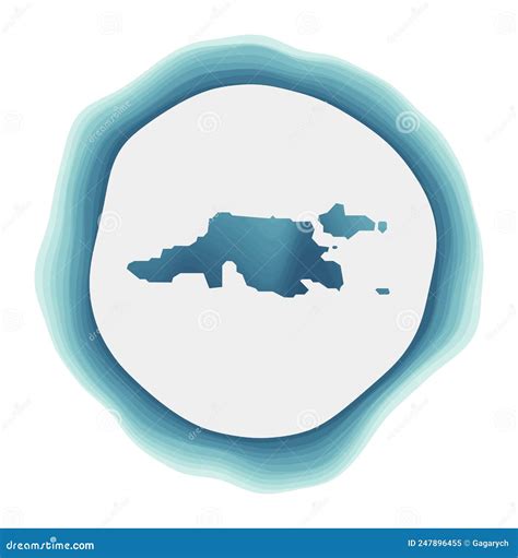 Jost Van Dyke Logo. Map Of Jost Van Dyke With. Cartoon Vector ...