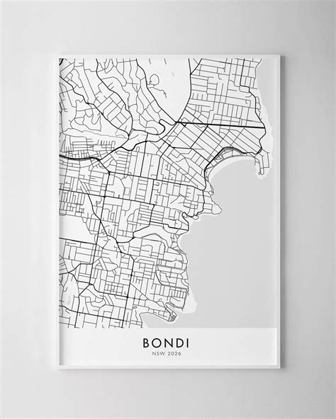 Sydney – Bondi Map Print - Chelsea Chelsea