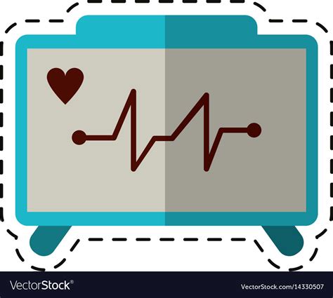 Cartoon ecg heart machine medical device Vector Image