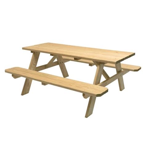 Outdoor Essentials Homestead 72 in. Outdoor Wood Picnic Table Kit 492673 - The Home Depot