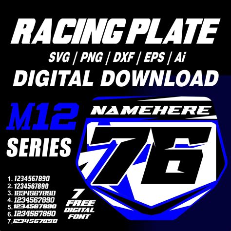 Motocross Blue Design Racing Plate Fully Editable Vector for | Etsy ...