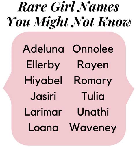 100 Girl Names You’ve Never Heard Before 💕