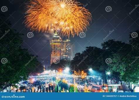 Fireworks On Sinulog Festival In Cebu, Philippines Stock Image ...