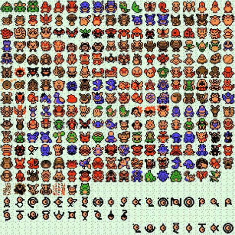 gameboy menu sprites for all of gen 2 + extra | Pokémon | Pokemon ...