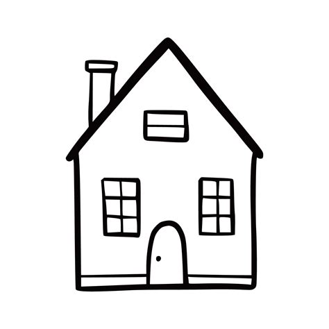 Hand drawn cute house. Doodle 3724947 Vector Art at Vecteezy