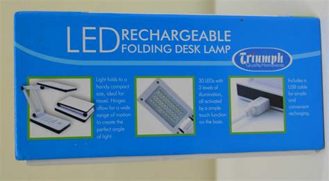 White Triumph Rechargeable Folding Desk Lamp30 LED, USB Charged, eGD 9317385269146 | eBay