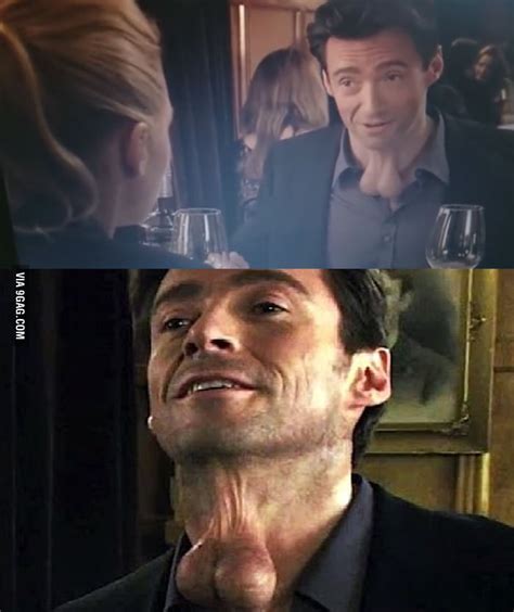 Hugh Jackman (Wolverine) with balls on his neck, if you saw this movie you probably lost some ...