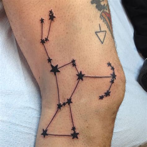 Orion constellation tattoo on the leg - Tattoogrid.net