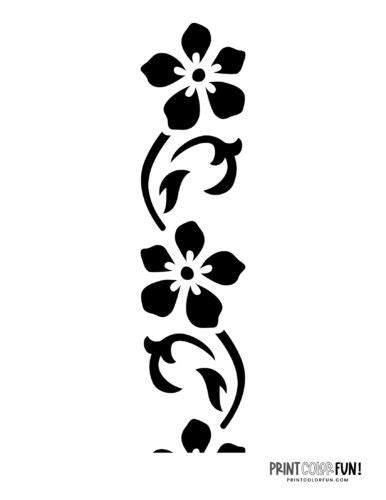 10 free flower stencil designs for printing & craft projects, at PrintColorFun.com | Flower ...