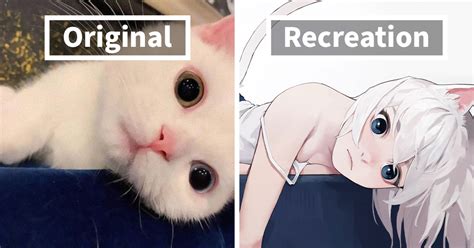 What Would Cats Look Like As Anime Girls? This Japanese Illustrator Has The Answer | Bored Panda