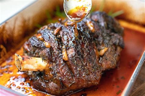 Slow-Cooked Lamb Shoulder With Rosemary Garlic & Honey