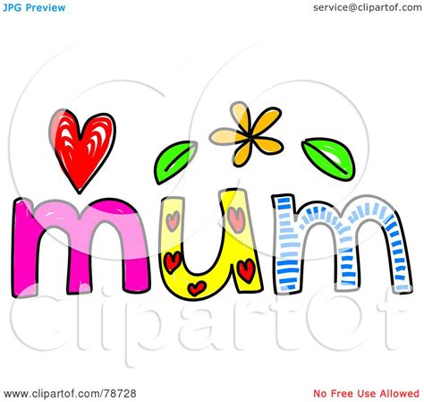 Royalty-Free (RF) Clipart Illustration of a Colorful Mum Word by Prawny ...