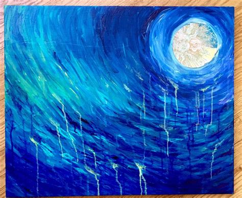 Luna, Figurative Abstract Moonlight by Jillian Mara, Blue Moon Wall Art ...