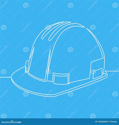 Construction Safety Helmet Line Style Icon Stock Vector - Illustration of object, outline: 123583440