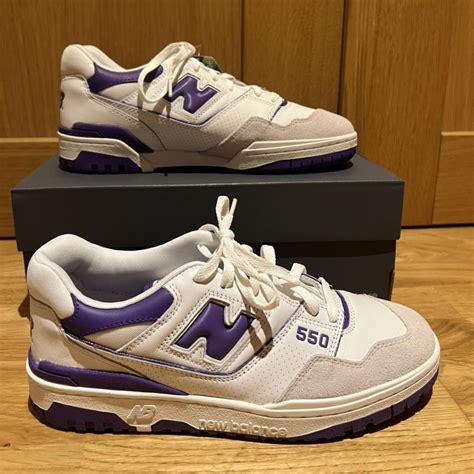 New Balance Men's Purple and White Trainers | Depop