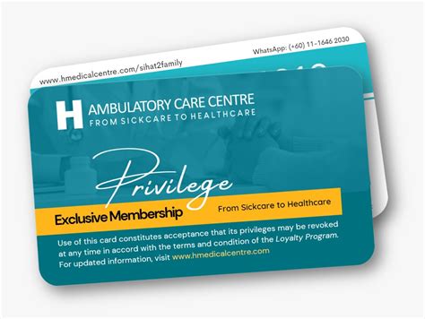 Exclusive Privilege Membership Card - H Ambulatory Care Centre Penang