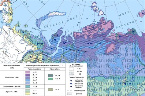 Map fragment "Permafrost of Russia", scale 1:20 000 000 | Download Scientific Diagram