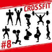 Silhouettes of people practicing Functional Fitness — Stock Vector © art.widjet #53416923