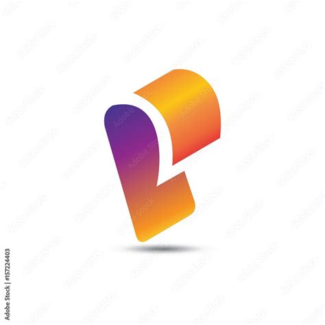 P Logo - Abstract Letter P 3D Logo Stock Vector | Adobe Stock